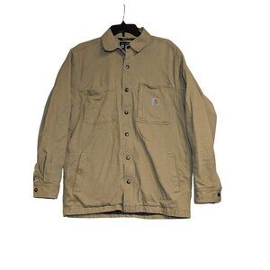 Carhartt Rugged Flex Relaxed Fit Jacket M Khaki Fleece Lined